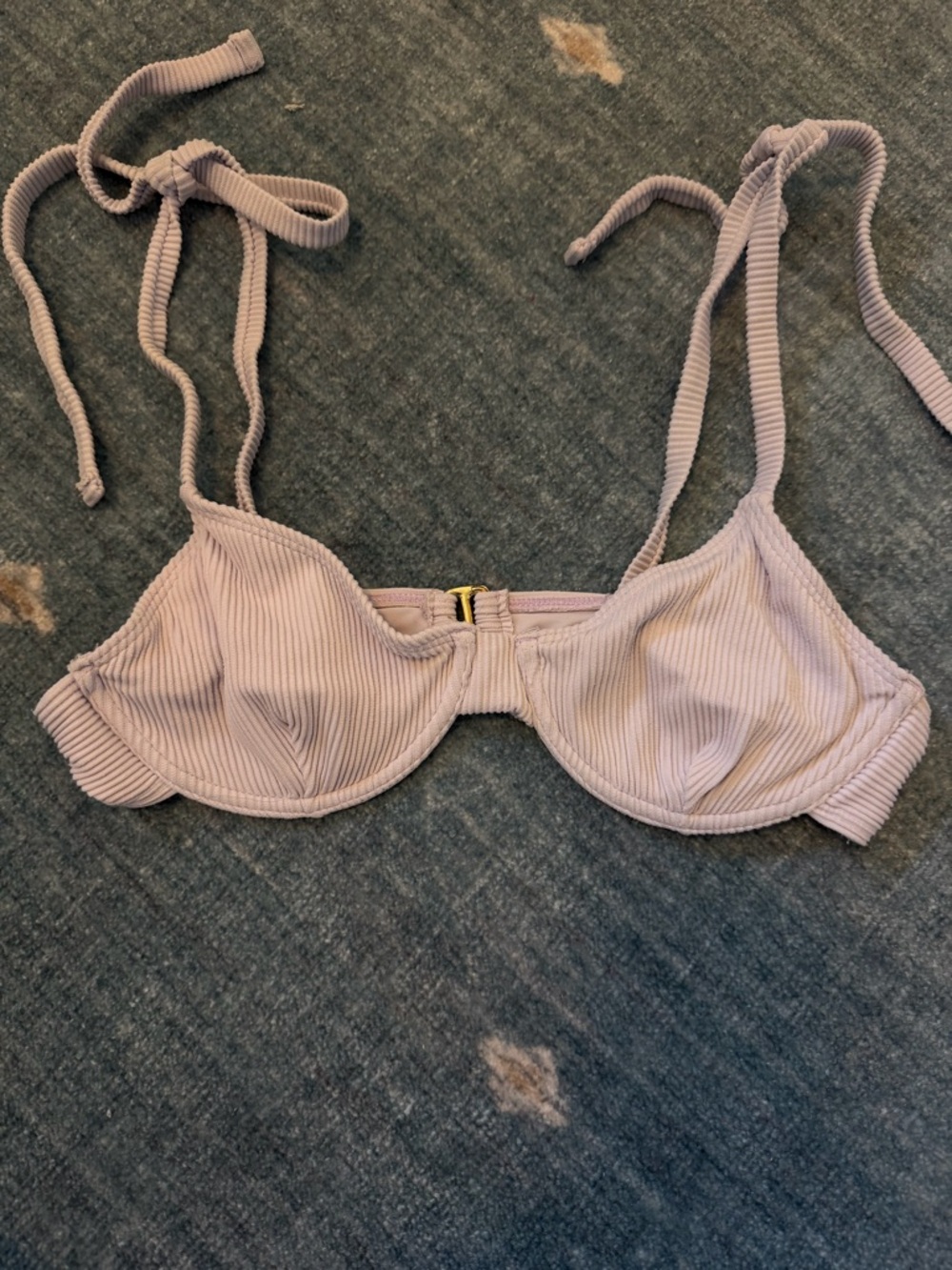 437 Ribbed Underwire Bikini Top - Lilac